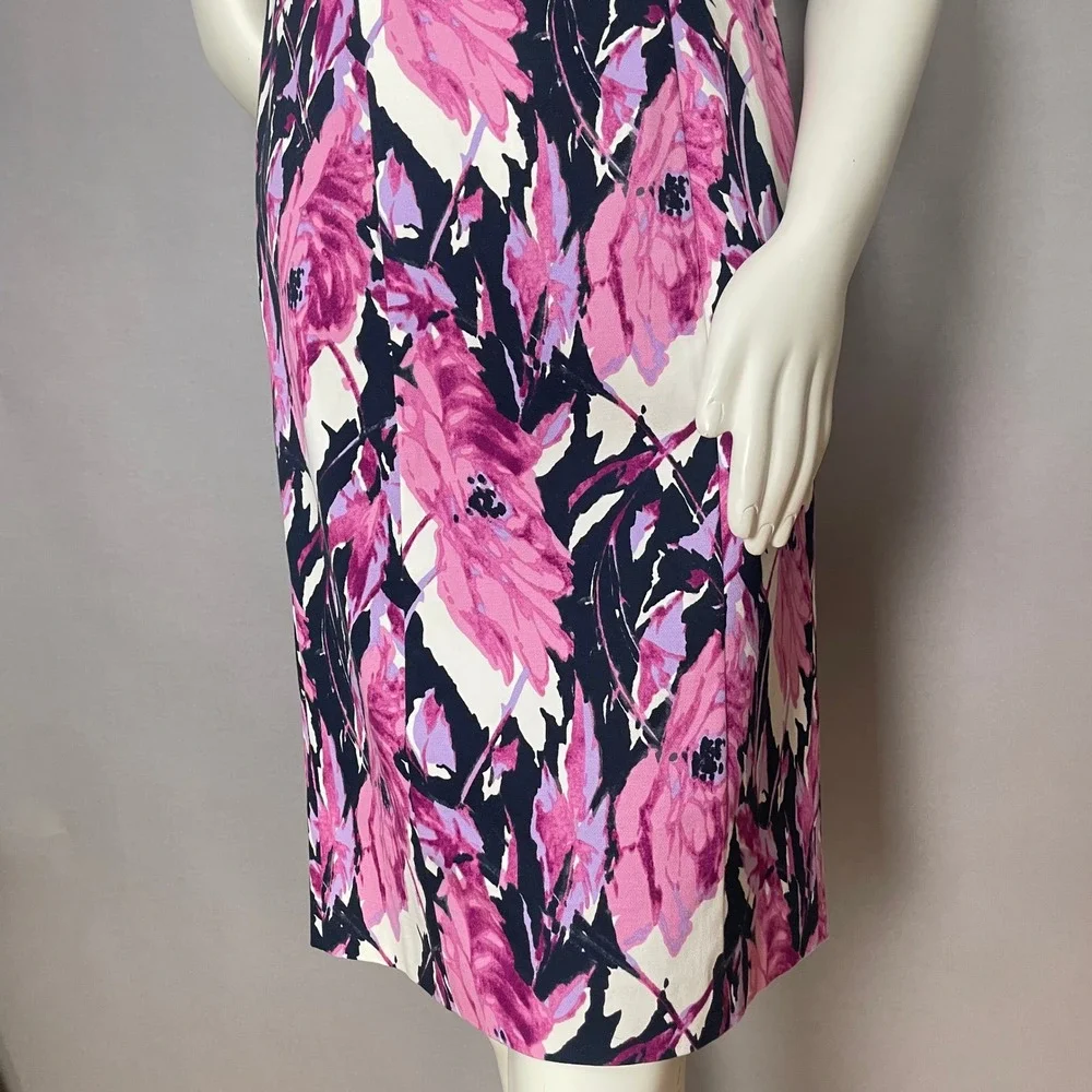 Talbots Sheath Dress Floral Print Size 4 Colorful Professional Office Garden